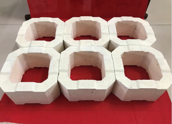 玻璃窯蓄熱室用熔鑄鋯剛玉八角筒