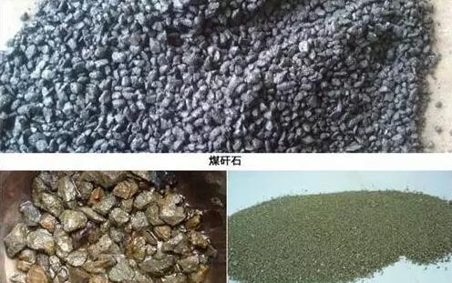 三種耐火熟料（鋁礬土砂、焦寶石砂、煤矸石砂）