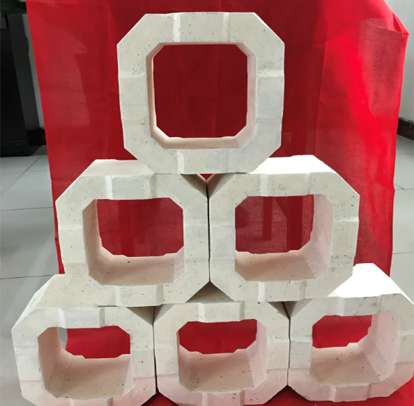 玻璃窯蓄熱室用熔鑄鋯剛玉八角筒磚